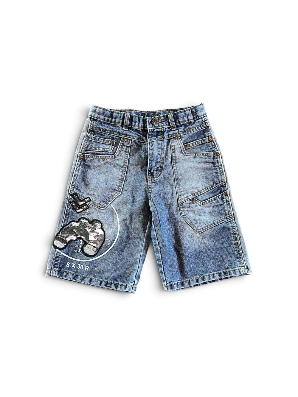 Boys Vintage Y2K Denim Cargo Shorts Size 7 - Picture 2 of 4